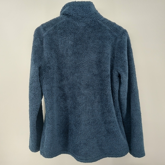 L.L. Bean Sherpa Fleece 1/4 Fleec with Kangaroo Pocket Blue Size Small - Picture 2 of 4